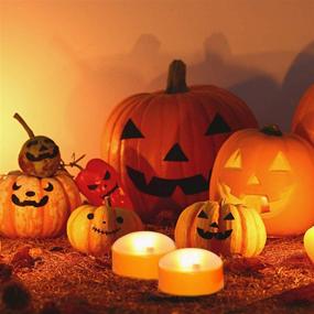 img 1 attached to 🎃 Pack of 2 Halloween Jack O Lantern Lights - Battery Operated Outdoor LED Pumpkin Lights with Remote Control/Timer, Flameless Flickering Candles for Home Party and Holiday Decoration in Orange