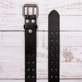 img 2 attached to 🔳 Snap-Cut Genuine Leather Men's Accessories with Cut-Out Holes