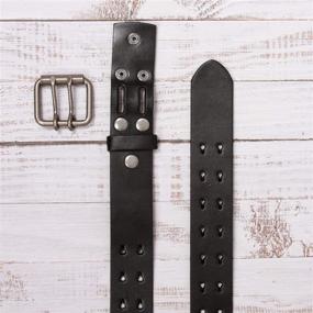 img 1 attached to 🔳 Snap-Cut Genuine Leather Men's Accessories with Cut-Out Holes