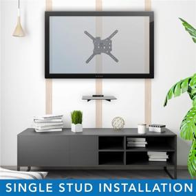 img 1 attached to 📺 Mount-It! Floating Entertainment Shelf with Full Motion TV Wall Mount, Single Stud Installation, Fits TVs Up to 55 Inches, VESA 75x75mm to 400x400mm, Including Cable Box and DVR
