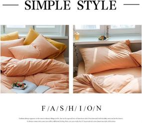 img 1 attached to 🍊 VM Orange Queen Duvet Cover, Coral Pink Girls Duvet Cover Set - Jersey Knit Cotton Luxury Bedding - Queen Size 90x90 inch