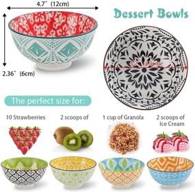 img 3 attached to 🍜 Porcelain Cereal Bowl Set - Ideal for Desserts, Snacks, and More