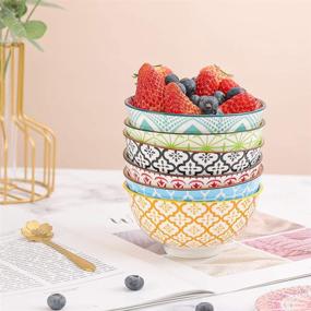 img 2 attached to 🍜 Porcelain Cereal Bowl Set - Ideal for Desserts, Snacks, and More