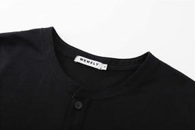 img 2 attached to WEMELY Henley Curved Fashion T Shirt Men's Clothing for Shirts