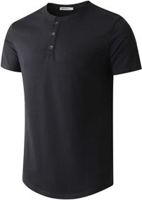 img 4 attached to WEMELY Henley Curved Fashion T Shirt Men's Clothing for Shirts