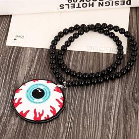 img 1 attached to Eyeball Rearview Mirror Hanging Charm: Hip Hop Funny & Horrible Double Sided Pendant for Car Decoration (Eye)