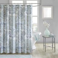 🌸 madison park isla 100% cotton percale shower curtain: boho floral medallion print for modern home bathroom décor logo