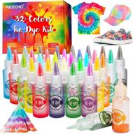 🌈 vibrant tie dye kit: 32 colors diy fabric dye set for kids & adults - all-in-1 supplies for large groups! logo