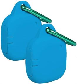 img 4 attached to 📱 HOLACA 2pcs Blue Silicone Case for Samsung SmartThings Tracker LTE GPS - Waterproof, Lightweight & Easy to Carry - Carabiner Equipped