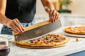 img 1 attached to 🍕 Cuzi Gourmet Deluxe 4-Piece Pizza Stone Set - 13" Thermal Shock Resistant Cordierite Pizza Baking Stone, 19" Natural Bamboo Pizza Peel & Pizza Cutter Rocker - Large Pizza Stone for Grill and Oven