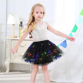 img 1 attached to 💃 Elevate Her Dance Experience with the Girls LED Ballet Skirt: Luminous Magic Light Tulle Skirt