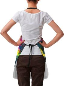 img 1 attached to 👩 Red and Green Kitchen Apron with Adjustable Neck in Mount Hour Tartan Plaid - Adult Size, Ideal for Cooking, Painting, and Gifting