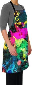 img 2 attached to 👩 Red and Green Kitchen Apron with Adjustable Neck in Mount Hour Tartan Plaid - Adult Size, Ideal for Cooking, Painting, and Gifting