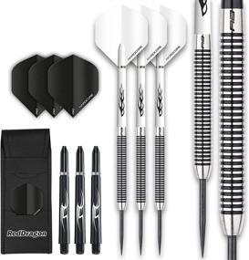 img 4 attached to 🎯 Enhance Your Precision with the RED DRAGON Pegasus Tungsten Steel Darts Set - 26 Gram - White Shafts, White Extra Thick Flights, and Case