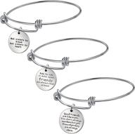 🎁 agr8t stainless steel 3pcs expendable bangle bracelets - best friend birthday gift logo