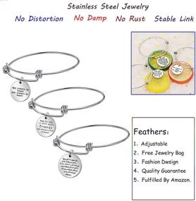 img 3 attached to 🎁 AGR8T Stainless Steel 3PCS Expendable Bangle Bracelets - Best Friend Birthday Gift