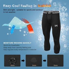img 2 attached to 🏋️ MEETYOO Workout Compression Leggings - Men's HeatGear Activewear
