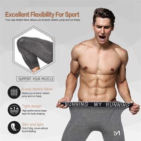 img 1 attached to 🏋️ MEETYOO Workout Compression Leggings - Men's HeatGear Activewear