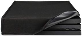 img 2 attached to 🎮 eXtremeRate Double Layer Horizontal Dust Cover for PlayStation 4 PS4 Pro Console - Soft Neat Lining, Waterproof, Dustproof, Precision Cut, Easy Access Cable Port