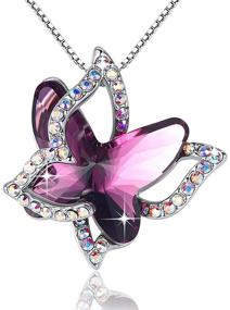 img 4 attached to Stunning GEMMANCE Butterfly Crystal Necklace – Premium Birthstone, Silver-Tone, 18”+2” Chain: A Must-Have Accessory!