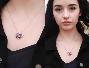 img 2 attached to Stunning GEMMANCE Butterfly Crystal Necklace – Premium Birthstone, Silver-Tone, 18”+2” Chain: A Must-Have Accessory!