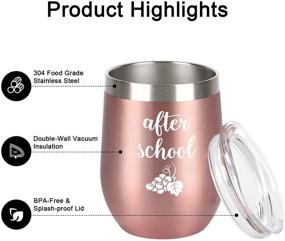 img 3 attached to Qtencas Before and After School Teacher Coffee Mug and Wine Tumbler Set - Funny Gift Idea for Teachers, Appreciation from Students - Insulated Stainless Steel Tumbler and Coffee Mug Combo, 12 Oz and 11 Oz Sizes