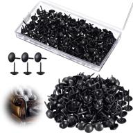 🛋️ 200 pieces matte black upholstery nails - 7/16 inch (11 x 17 mm) - furniture sofa thumb tacks push pin diy nail assortment kit - storage box included - for upholstered furniture, cork board, diy project, home decor логотип