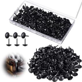 img 4 attached to 🛋️ 200 Pieces Matte Black Upholstery Nails - 7/16 Inch (11 x 17 mm) - Furniture Sofa Thumb Tacks Push Pin DIY Nail Assortment Kit - Storage Box Included - for Upholstered Furniture, Cork Board, DIY Project, Home Decor