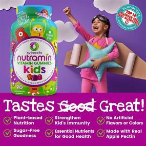 img 1 attached to 🍬 NUTRAMIN Sugar-Free, Allergen-Free & Vegan Gummy Multivitamins for Kids - Delicious & Nutritious Gummies Kids Adore - 90 Count Bottle by Nutracelle