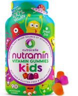 🍬 нутрамин без сахара, без аллергенов и веганские жевательные витамины для детей - вкусные и питательные леденцы, которые дети обожают - бутылка по 90 штук от nutracelle логотип