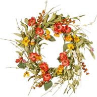 🌸 22-inch national tree company spring wreath: branch flower wreath with multi-color flowers for front door or home decoration логотип