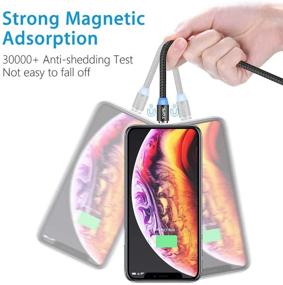 img 3 attached to Magnetic Charging Cable 6-Pack - 2-in-1 USB Magnetic Phone Charger for Micro USB 💻 & USB C Devices - Compatible with Android Phones & Tablets - Varying Lengths (Black)
