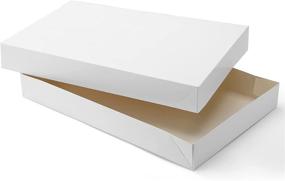 img 3 attached to 10 упаковок больших белых картонных коробок для подарков с крышками на рубашки - Отличный 🎁 для подарков, одежды, свитеров, халатов - 17"X11"X2.4" белых коробок для упаковки одежды на Хануку, Рождество, дни рождения.