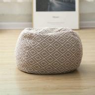 🪑 square unstuffed pouf cover: stylish cotton linen fabric pouf for living room, bedroom, and under desk - 15.7x15.7x9.84inch logo