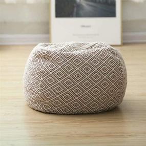 img 4 attached to 🪑 Square Unstuffed Pouf Cover: Stylish Cotton Linen Fabric pouf for Living Room, Bedroom, and Under Desk - 15.7x15.7x9.84inch