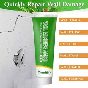 img 3 attached to Quick & Easy Wall Repair: 8.8 oz Drywall Patch Kit for Holes & Cracks, Wood & Plaster, Self-Adhesive, White (250g)