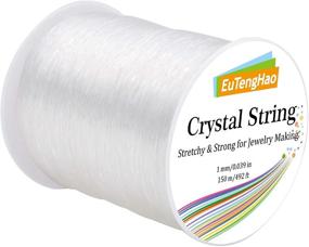 img 4 attached to EuTengHao 1mm Crystal String: Clear Stretchy Cord for Bracelets - 150m/492ft - Elastic Beading String for Jewelry Making