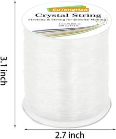 img 3 attached to EuTengHao 1mm Crystal String: Clear Stretchy Cord for Bracelets - 150m/492ft - Elastic Beading String for Jewelry Making