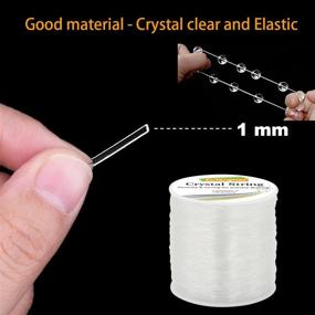 img 1 attached to EuTengHao 1mm Crystal String: Clear Stretchy Cord for Bracelets - 150m/492ft - Elastic Beading String for Jewelry Making