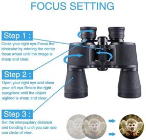 img 1 attached to CCCTY 20X50 Binoculars for Adults - HD Professional/Waterproof Binoculars with Clear Weak Light Night Vision for Bird Watching, Travel, and Hunting - BAK4 Prism FMC Lens - Includes Case and Strap