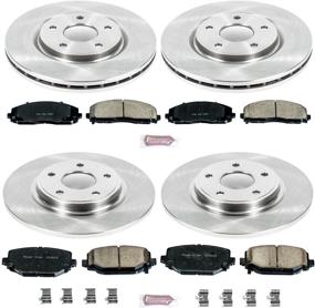 img 2 attached to Улучшите безопасность и производительность с Power Stop KOE5960 Autospecialty Brake Kit: оригинальные тормозные диски и керамические тормозные колодки.