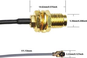 img 2 attached to 🔗 U.FL to RP-SMA Female IPEX Pigtail WiFi Antenna Extension Cable (Pack of 4, 10 inches each) - Ideal for UFL to SMA Mini PCI Connections