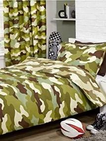 img 1 attached to 🔥 Reversible Single Duvet and Pillowcase Set with Army Camouflage Design