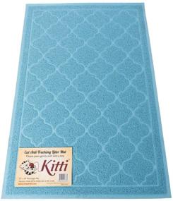 img 1 attached to Ultimate Kitti Cat Litter Anti Tracking Mats, Blue