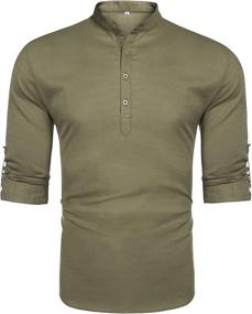 img 3 attached to 👕 Babioboa Cotton Henley Sleeve T Shirt: Stylish Men's Clothing for Shirts