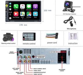 img 2 attached to 🚗 Nhopeew Double Din Car Stereo: Apple Carplay, 7 inch Bluetooth Touchscreen, HD Backup Camera Included