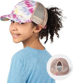 img 3 attached to 🎀 Ultimate Versatility: Ponyflo Original Kids Ponytail & Messy Bun Pony Cap with Full Back Opening - The Perfect Hair Accessory!