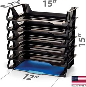 img 3 attached to Officemate OIC Achieva Side Load Letter Tray, Recycled, Black - 6 Pack (26212): Organize Your Office in Style!