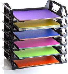 img 1 attached to Officemate OIC Achieva Side Load Letter Tray, Recycled, Black - 6 Pack (26212): Organize Your Office in Style!