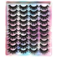 gmagictobo 20mm thick fluffy faux mink lashes pack - 20 pairs, 4 styles, 6d long dramatic handmade soft eye lashes multipack logo